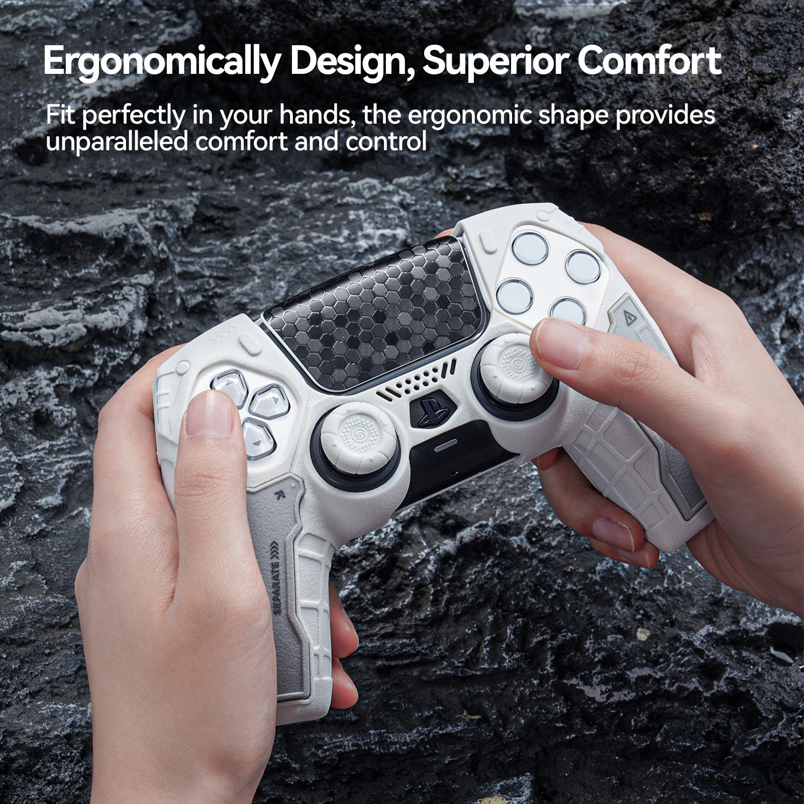 GESTAC PS5 Tactical Vanguard Controller Cover – Dawn White