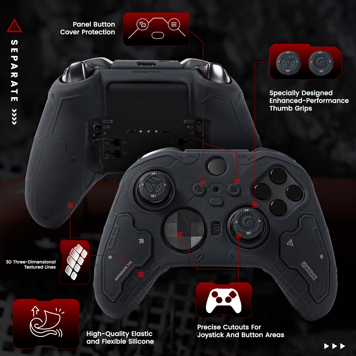 GESTAC Silicone Protective Case & Thumb Grips