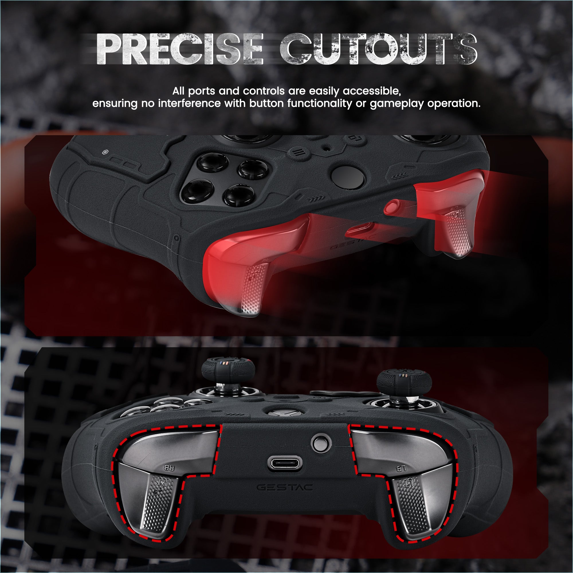 GESTAC Silicone Protective Case & Thumb Grips
