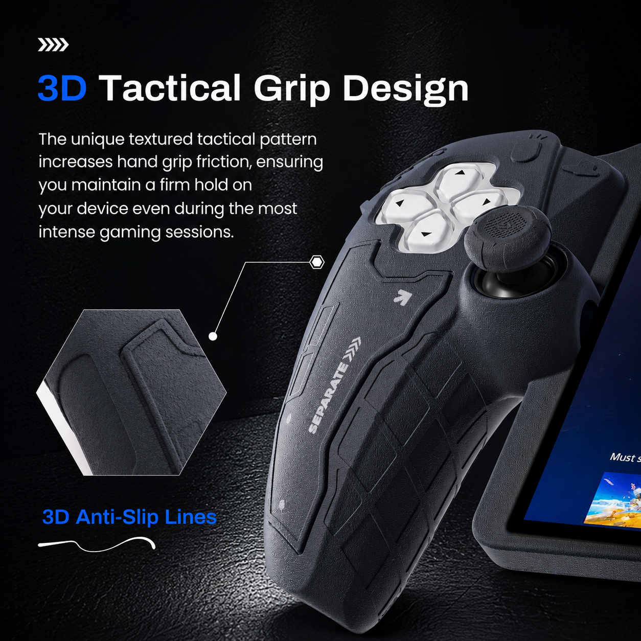 GESTAC Ergonomic Silicone Grip Case with Thumb Grips
