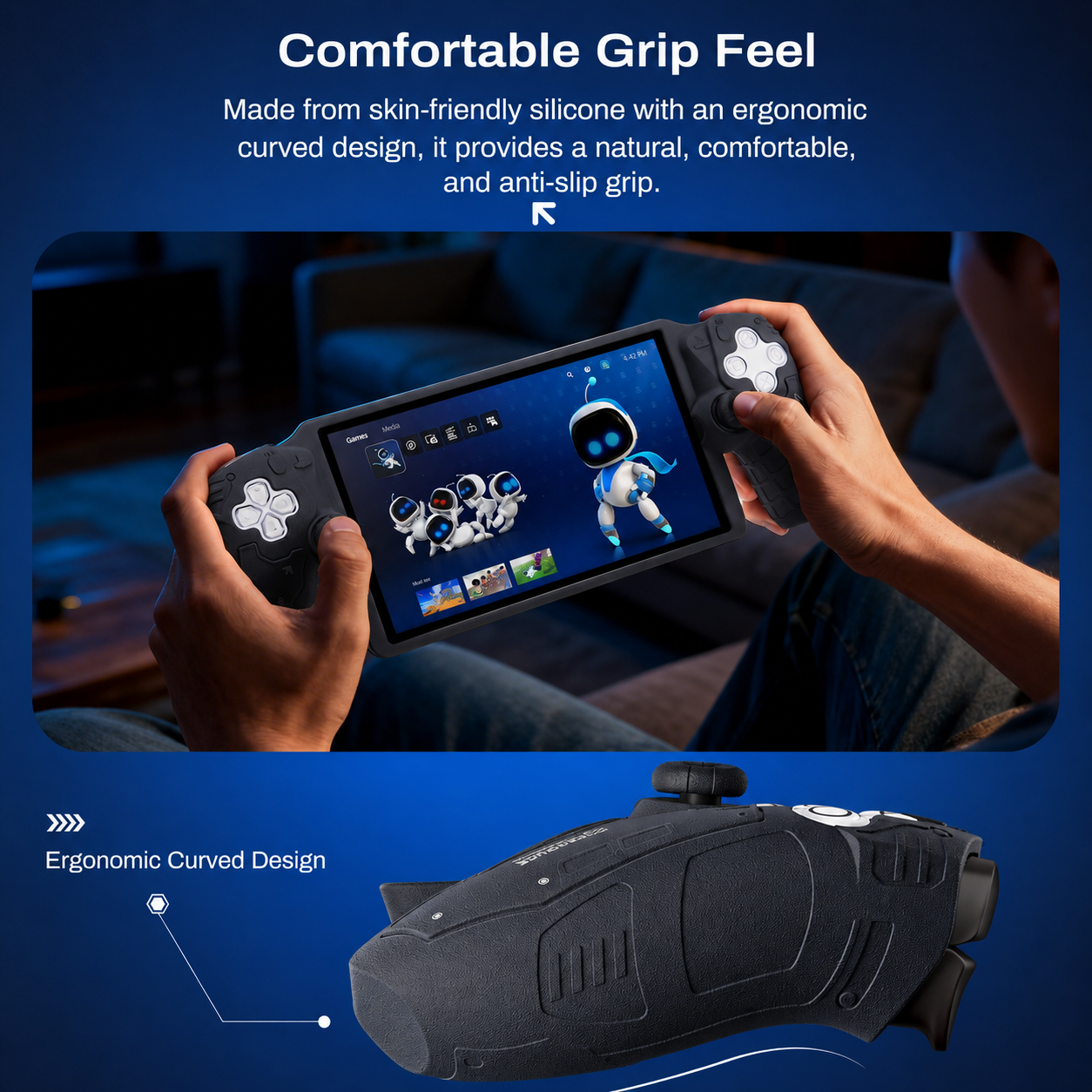 GESTAC Ergonomic Silicone Grip Case with Thumb Grips