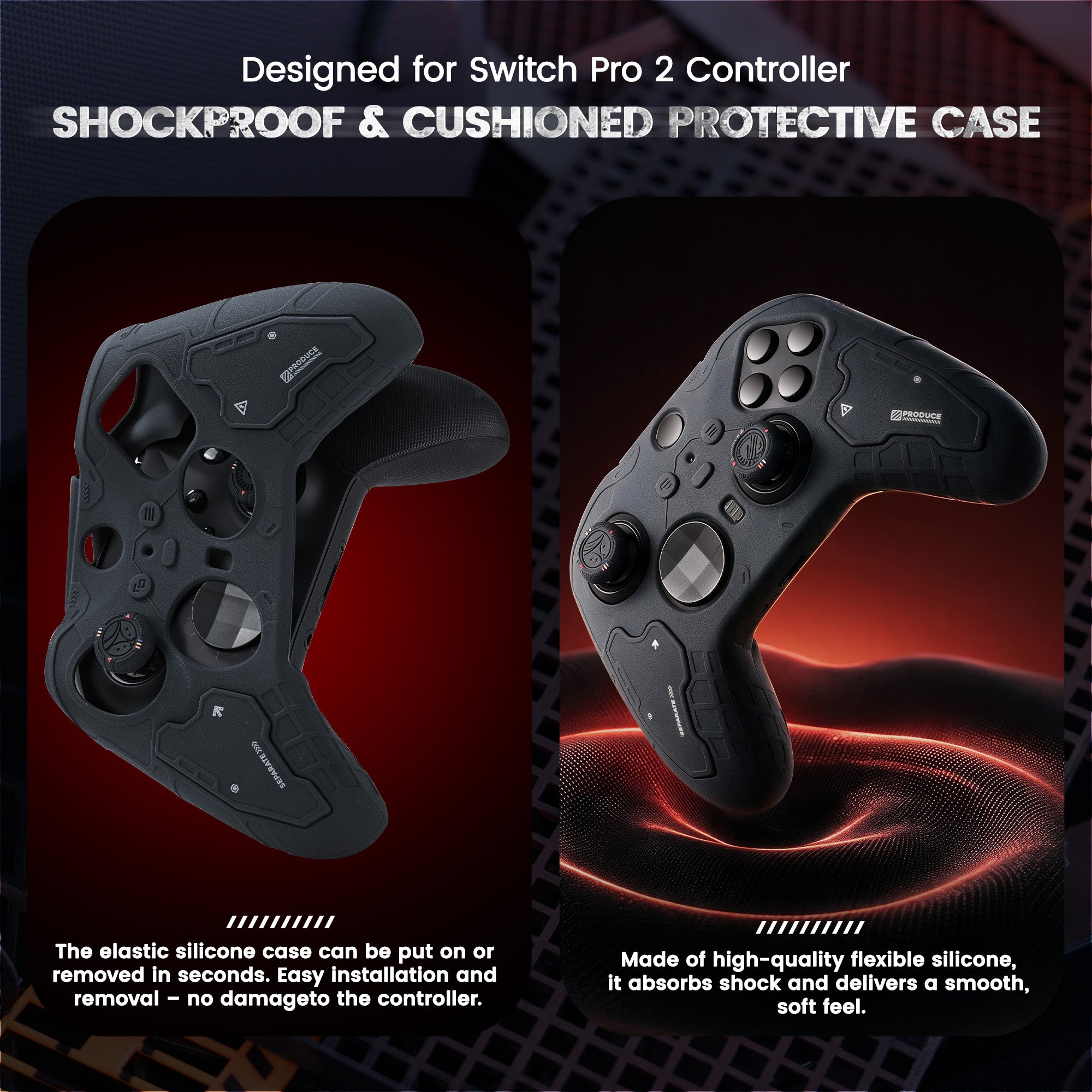 GESTAC Silicone Protective Case & Thumb Grips