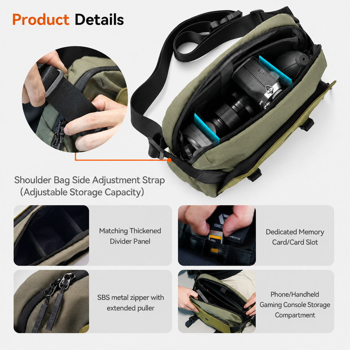G.S.TAC Lightframe Ranger 6L Camera Sling Bag